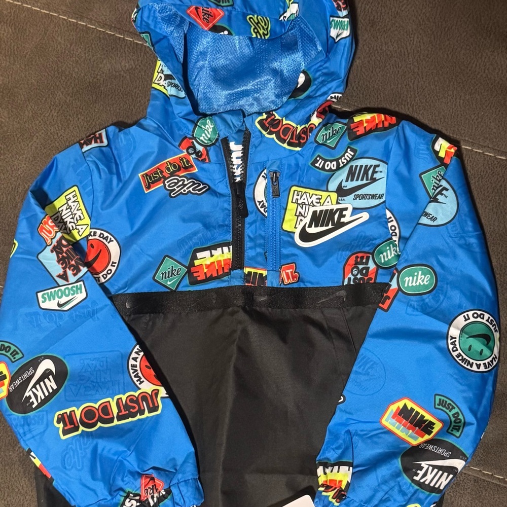 Nike Blue and Black Graphic Jacket